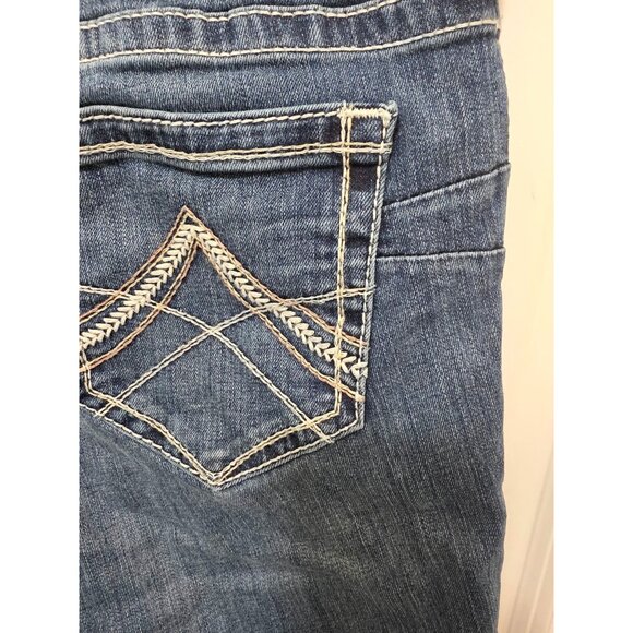 Ariat Women's Blue Denim Bootcut Jeans Size 32LWith Embroidered Back Pockets - Picture 4 of 10